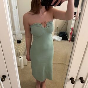 Zara Strapless Light Green Dress